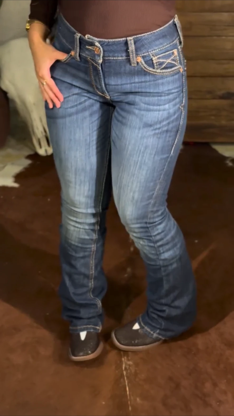 Calça Ariat Bootcut Azul Clássica