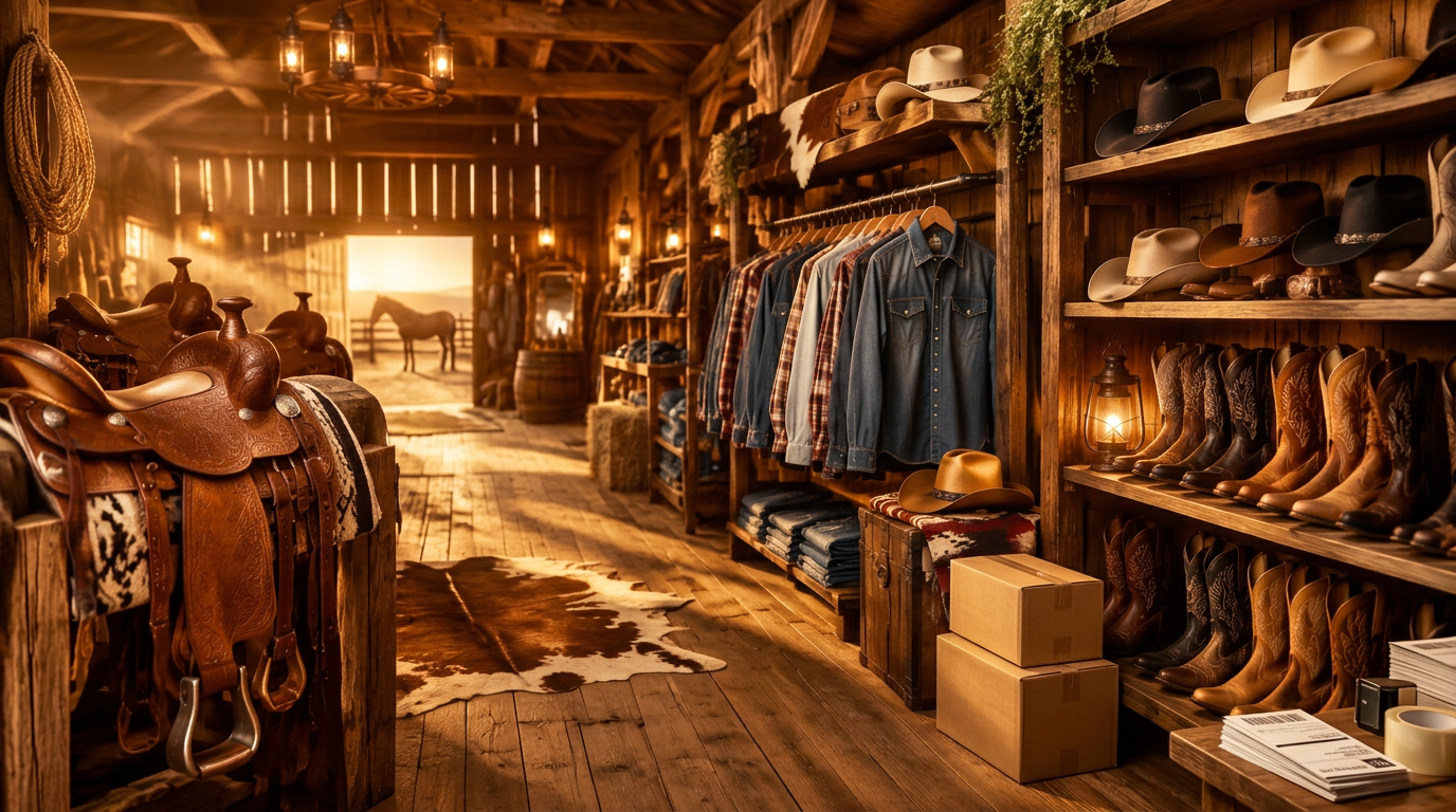 Interior da loja country Velho Texas